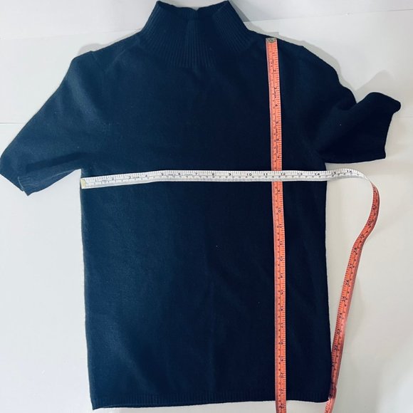 NEW! InCashmere 100% Cashmere Short Sleeve Mock Neck Sweater Black, Sz X/P- US 0 - Picture 16 of 16